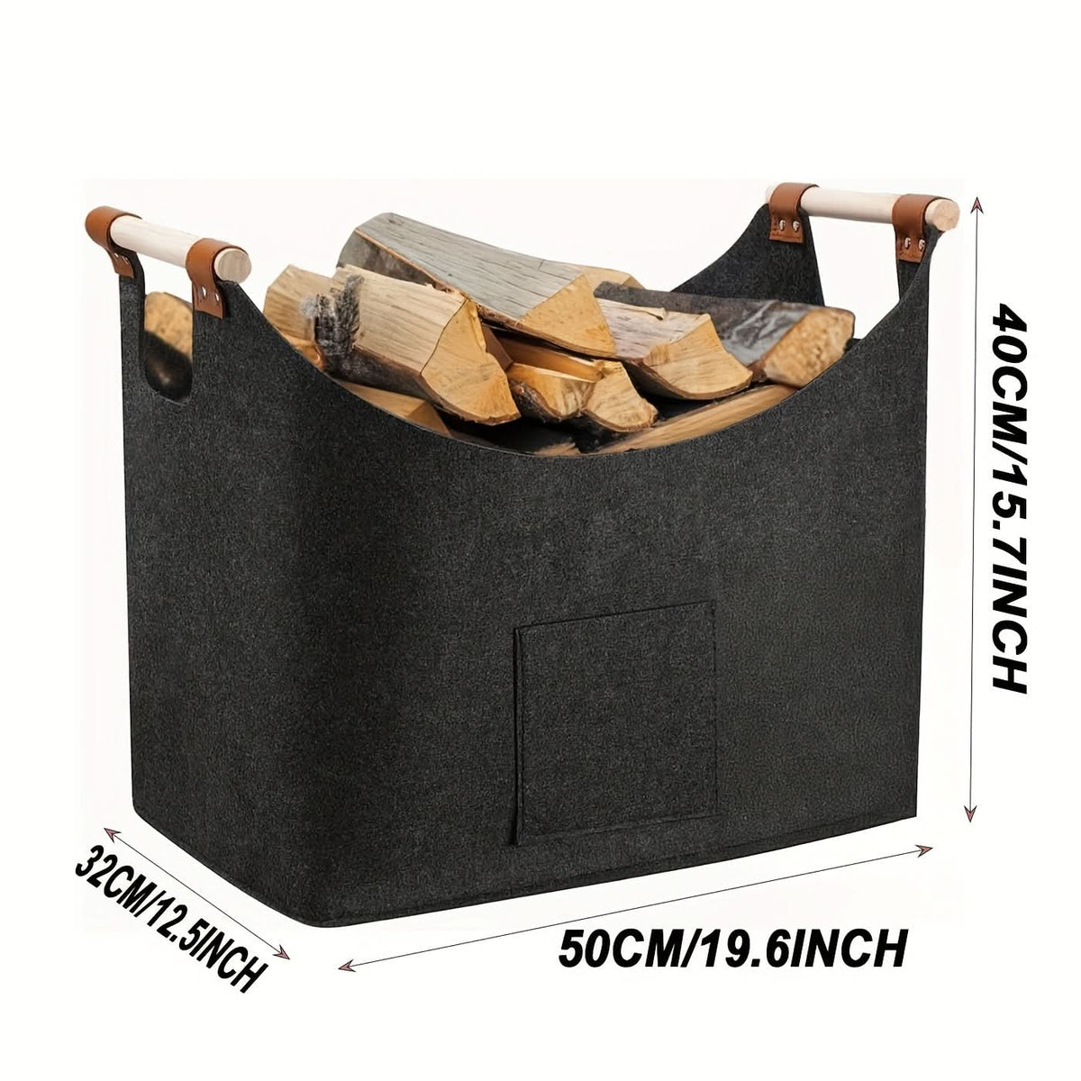 HEARTHORA – Decorative Firewood Basket for Elegant Fireplace Storage
