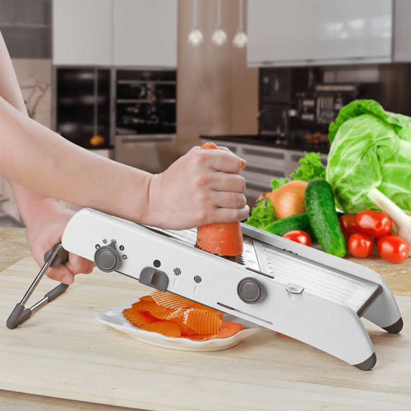 SLICEWISE - 18-in-1 stainless steel mandoline slicer for fast, precise, and safe kitchen food prep