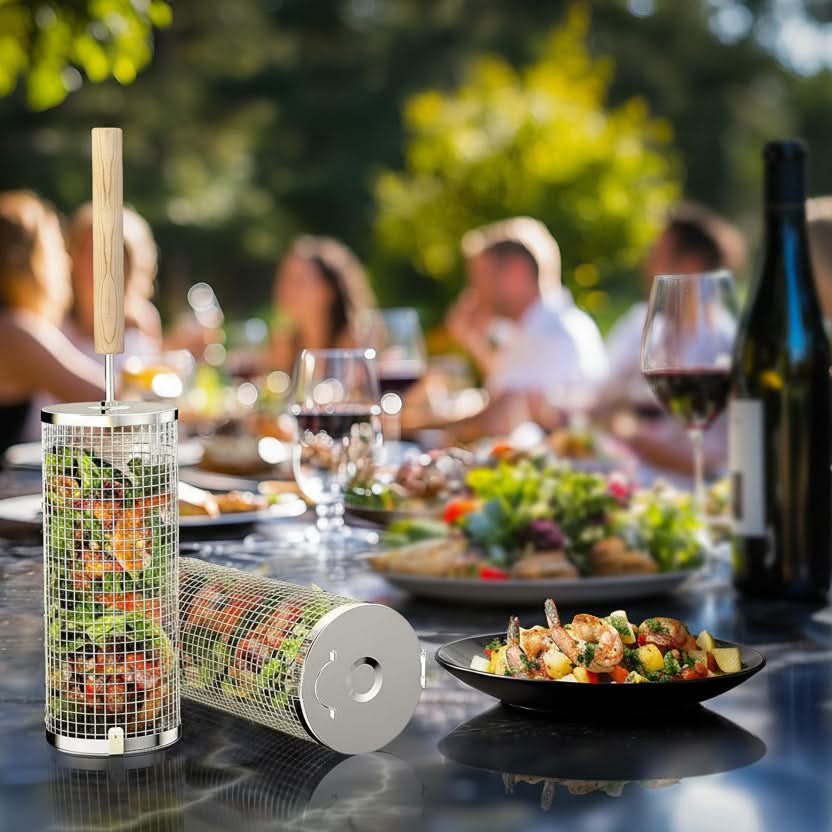 SIZZLEFLOW – BBQ Grillkorb für sanftes Wenden & Kochkontrolle