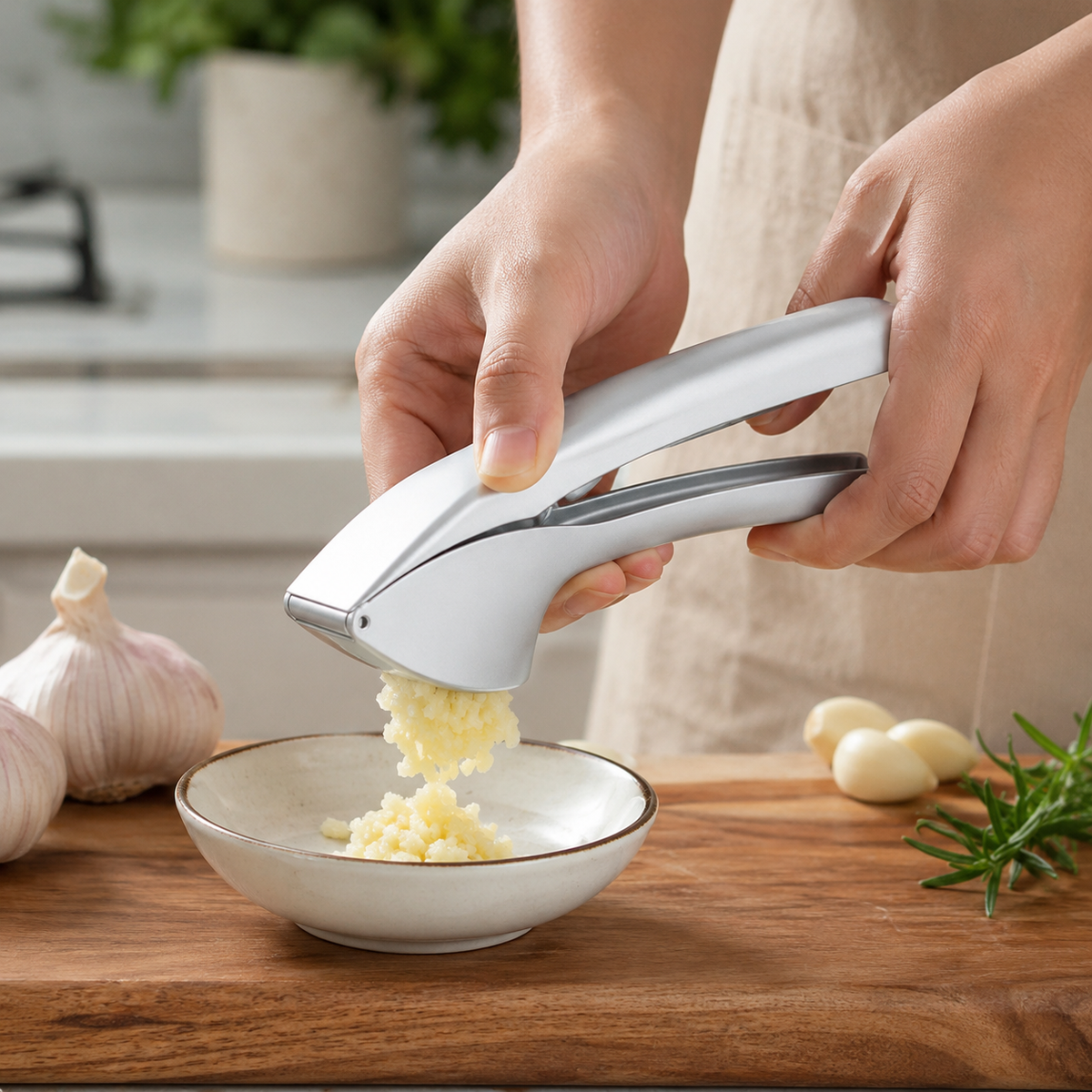 GARLICFORGE – Zinc Alloy Garlic Press for Bold Everyday Flavor