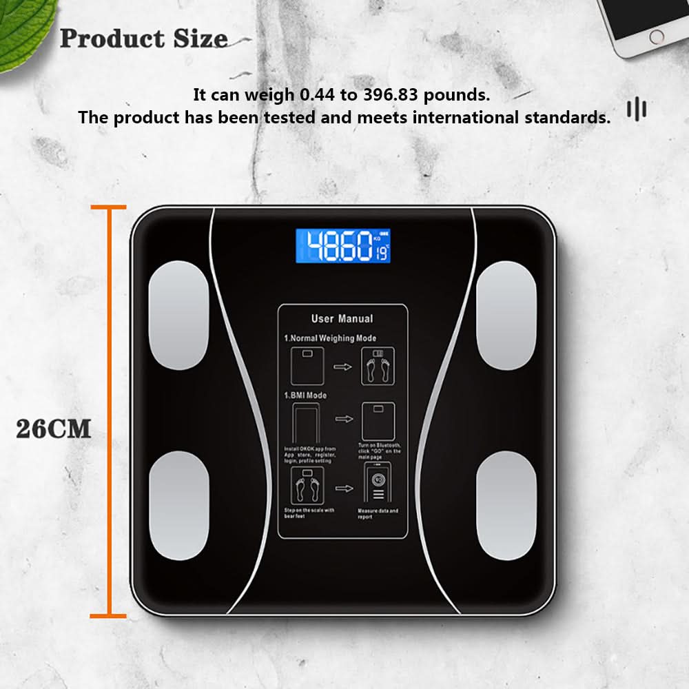 FITTRACK - Báscula inteligente para peso corporal con pantalla LCD para monitoreo diario de salud