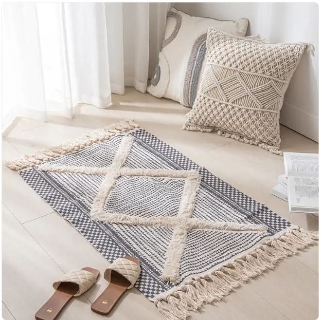 ZENMORAVIA – Tapis marocain bohème à franges pour des espaces chaleureux et accueillants