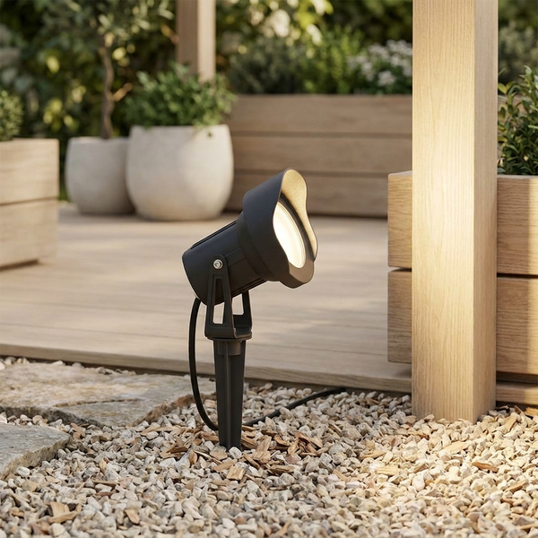 STAKEVIA – Foco de estaca moderno para exteriores, con iluminación precisa del jardín