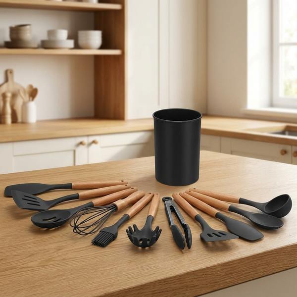 CULINELLE – Juego de utensilios de cocina de 11 piezas para cocinar a diario con protección