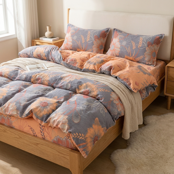 WHEATVERRA – Juego de cama floral de trigo para disfrutar de una cálida comodidad diaria