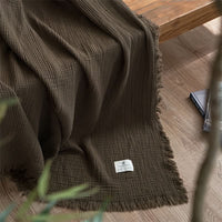 FRINGELIVA – Elegant Fringe Blanket for Stylish Home Relaxation