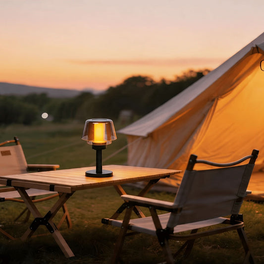 SOLVANTA – Lampe de table chemin flamme solaire  