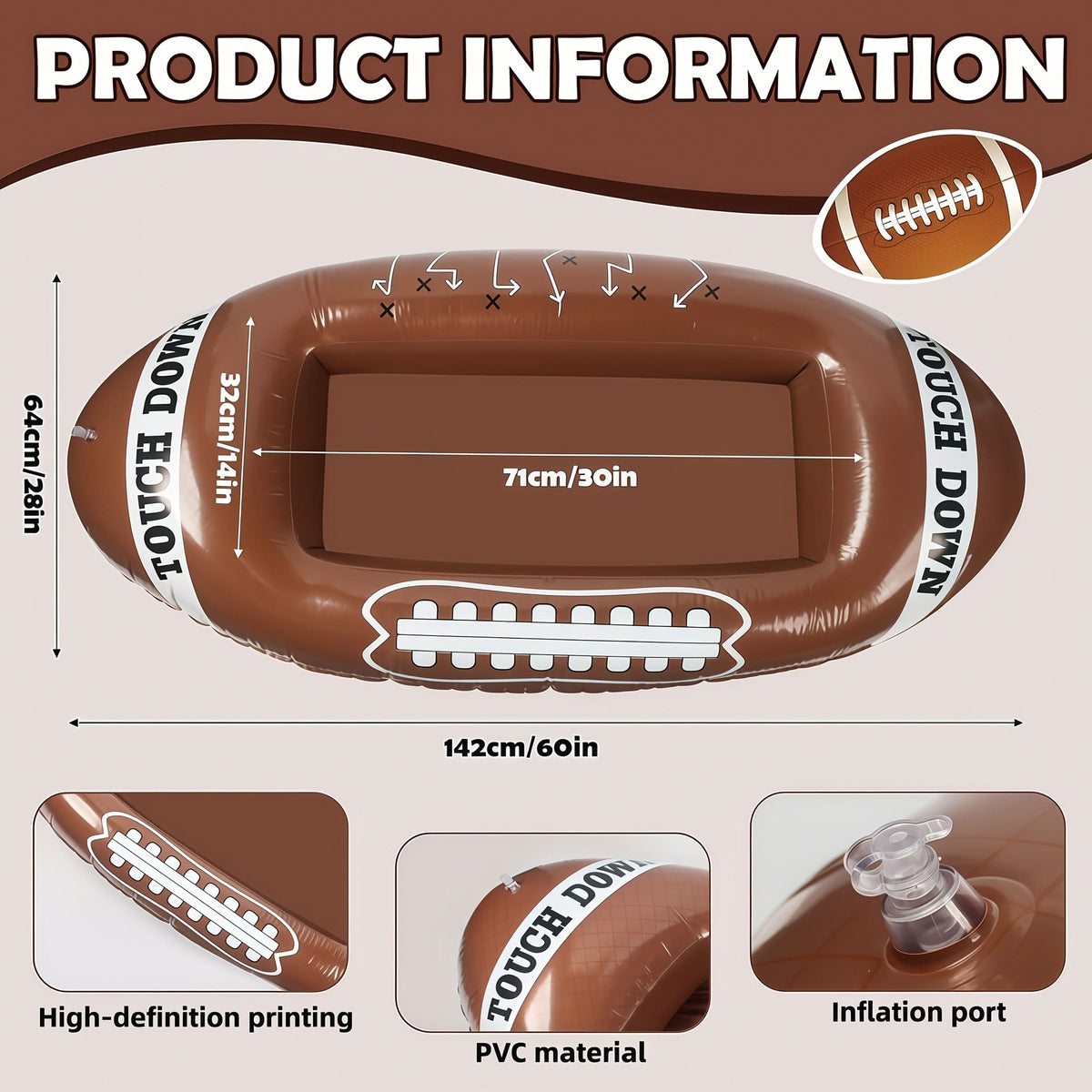 GAMEFEST – Inflatable Football Decoration for Lawn and Beach Parties