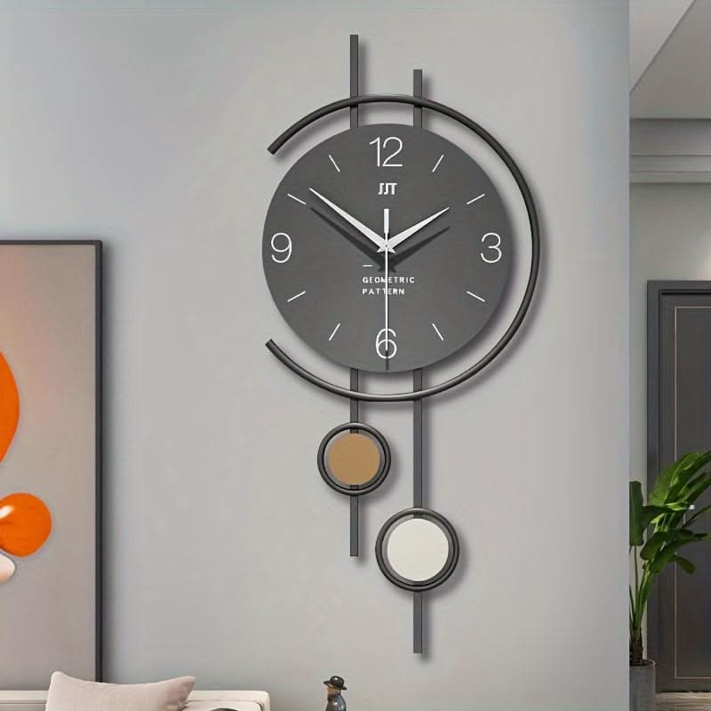 QUIETNORD - Leiser skandinavischer Wanduhr mit minimalistischem Eisenrahmen-Design