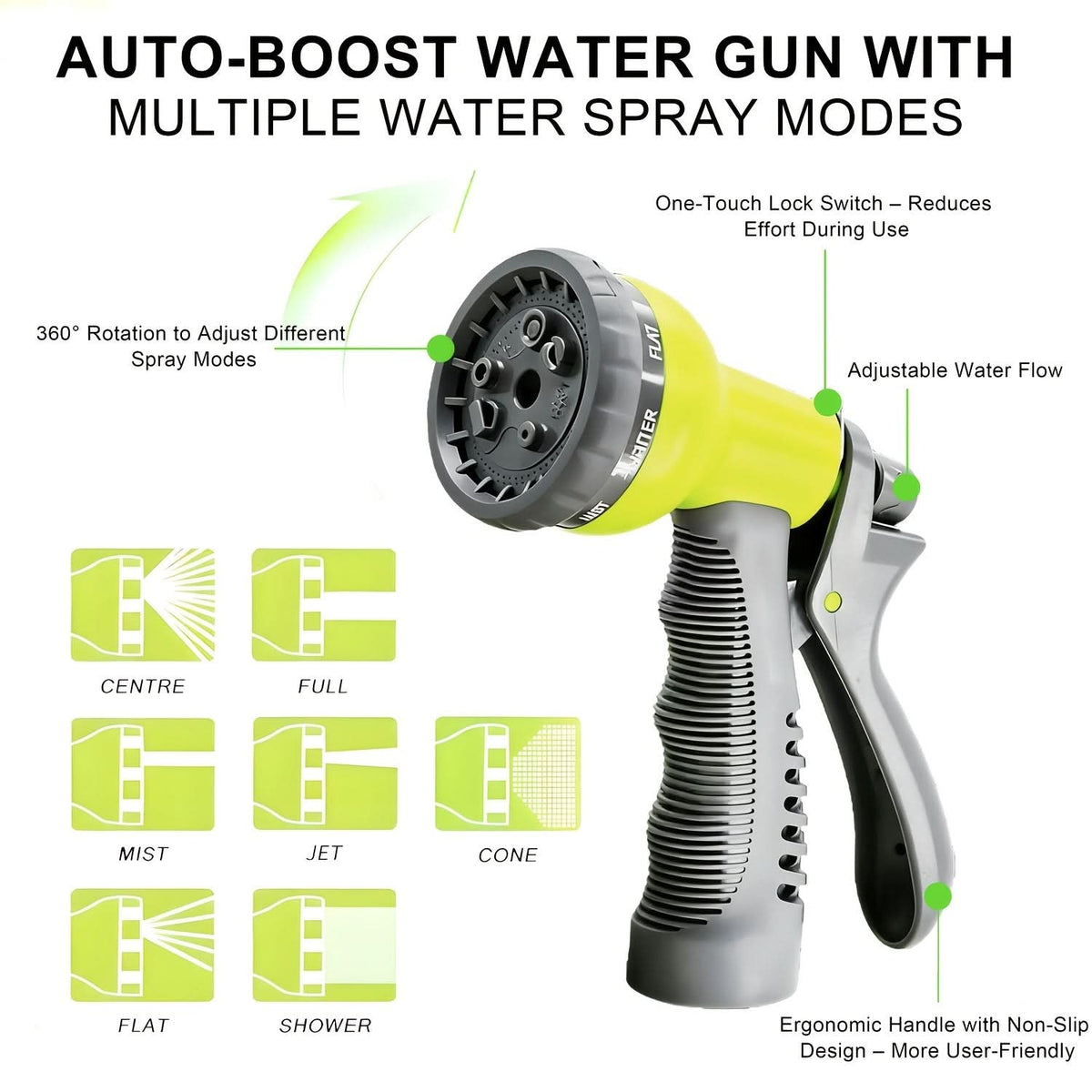 HOSEFLOW – Kit de tuyau d'eau rétractable pour entretien facile du jardin
