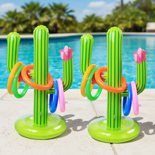 CACTUSSPLASH – Φουσκωτό Παιχνίδι Ρίψης Δαχτυλιδιών για Πάρτι στην Πισίνα