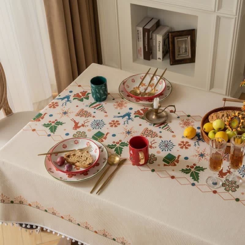 TABLELUXE – Nappe jacquard festive pour tables remarquables