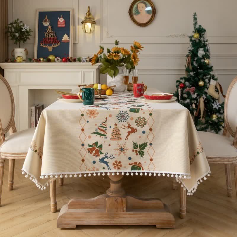 TABLELUXE – Nappe jacquard festive pour tables remarquables