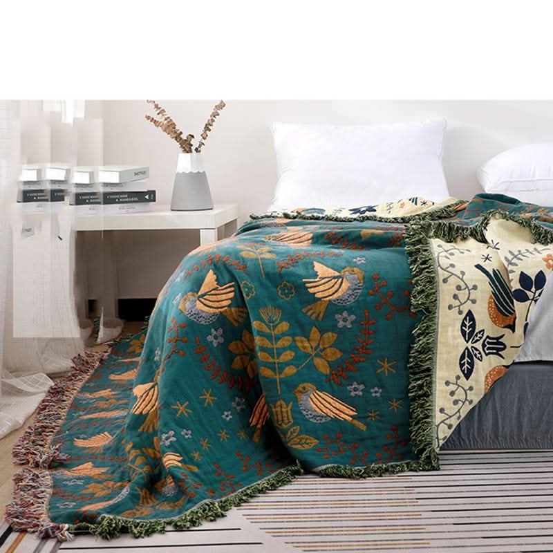 PETALWINGIA – Couverture botanique réversible pour une touche artistique dans la chambre