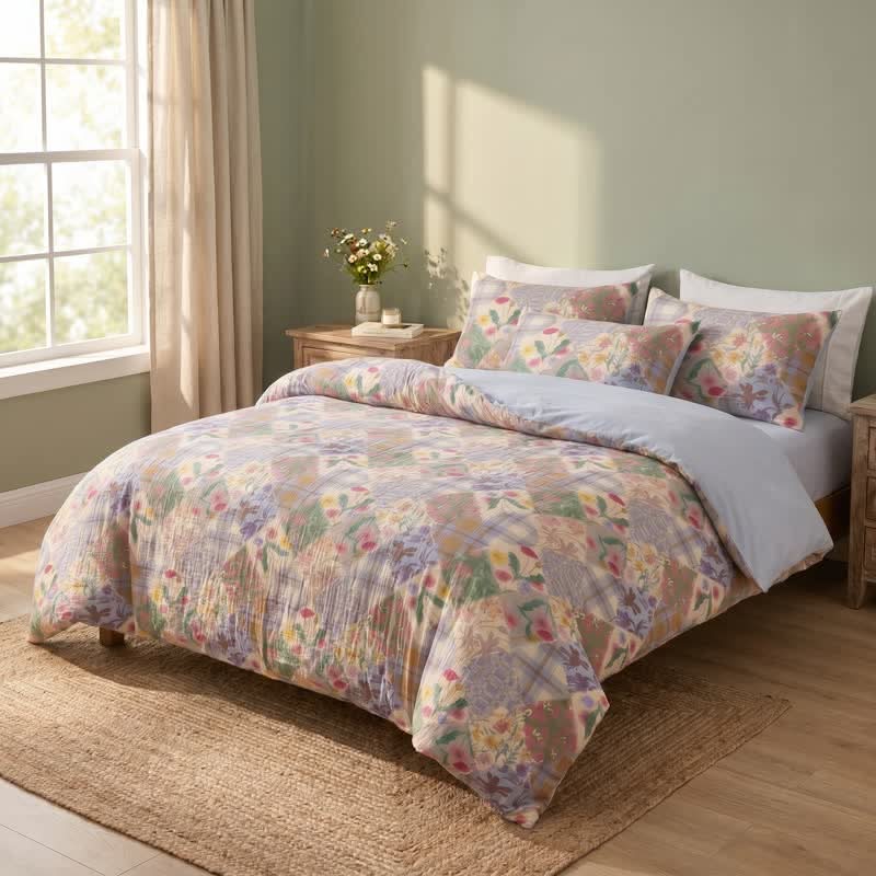 BLOOMPATCH – Juego de ropa de cama de jardín para un ambiente floral refinado