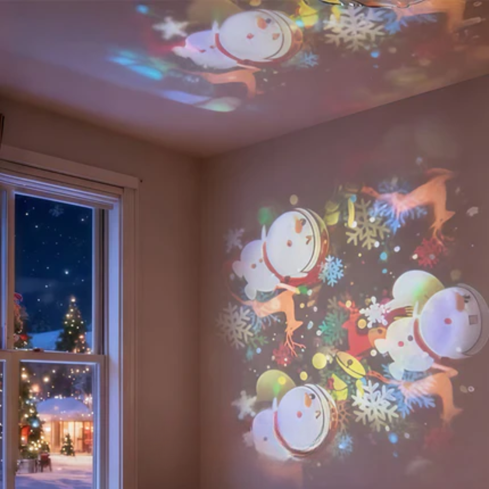 LUMIVORTEX – Rotating LED Projector Light for Immersive Room Ambiance