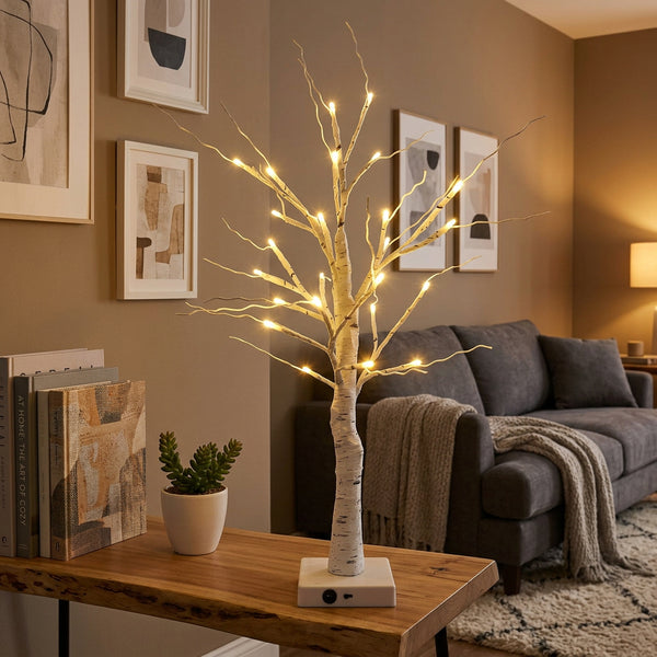 BIRCHVELORA – Beleuchtete Zweiglampe für eine elegante Gestaltung des Nachttischs