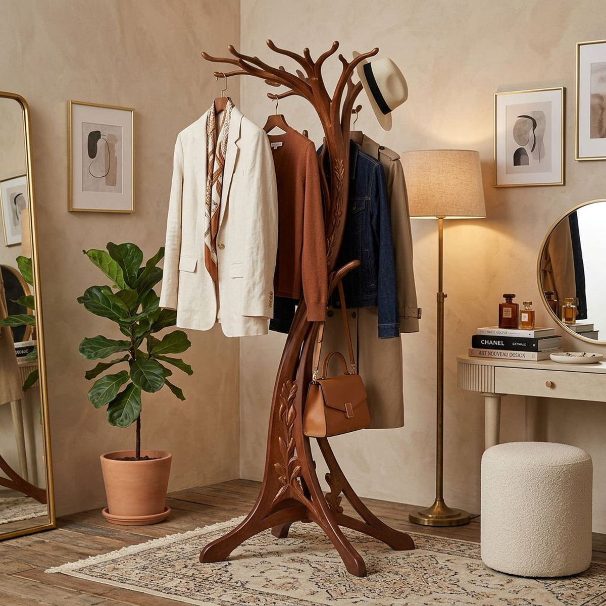 FLORANZA – Art Nouveau Coat Stand for Sophisticated Entryways