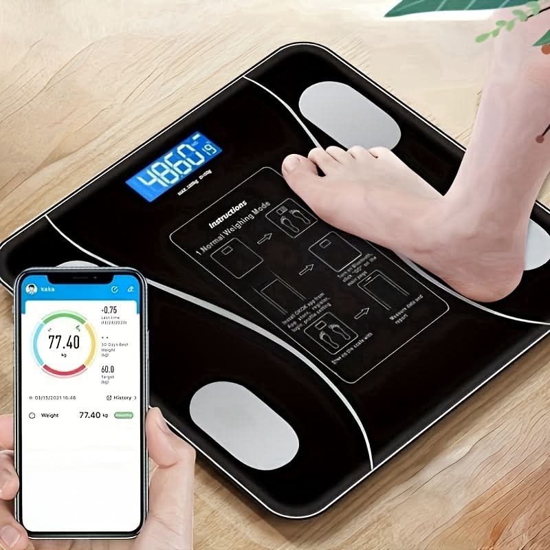 FITTRACK - Báscula inteligente para peso corporal con pantalla LCD para monitoreo diario de salud