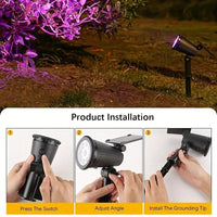LUMITREE – Conjunto de Holofotes Solares RGB para Árvores e Decoração de Jardim