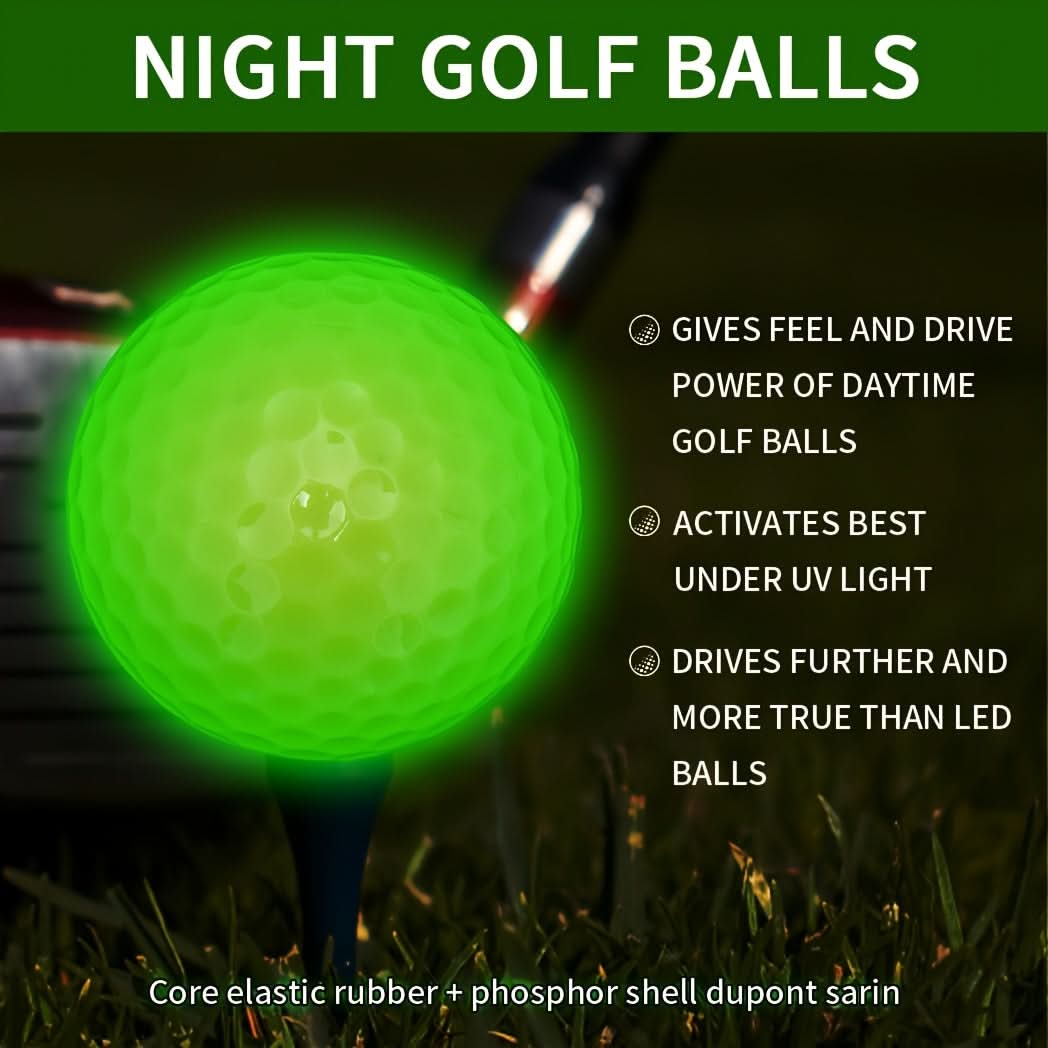 GLOWDRIVE – Bolas de Golfe Fluorescentes para Noite