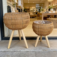 RATTANLUX – Boho Basket Planter Set for Indoor Greenery Styling