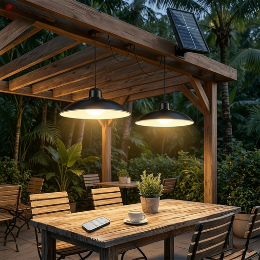STABLEGLOW – Dual Head Solar Pendant Lamp
