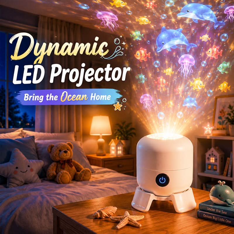 LUMIVORTEX – Rotating LED Projector Light for Immersive Room Ambiance