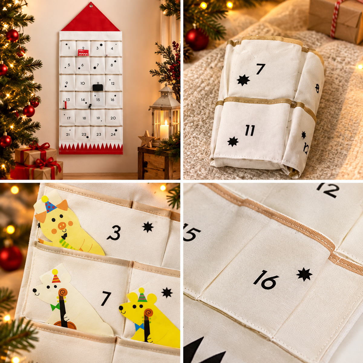 HOLLYHIDE – Adventskalender mit 24 Überraschungstaschen für festliche Freude