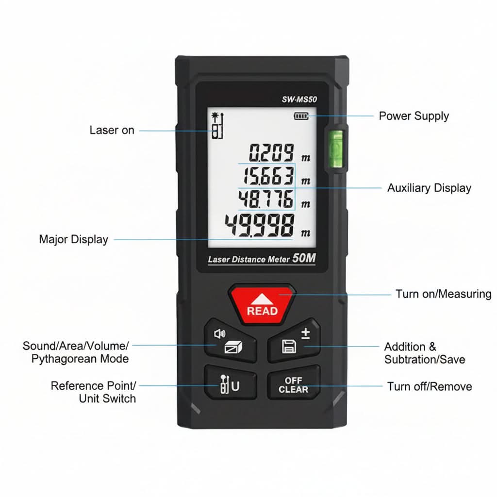 MEASUREPRO – Misuratore di Distanza Laser Digitale