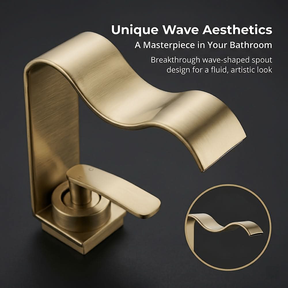 BRASSWAVE - Brushed Brass Waterfall Basin Faucet
