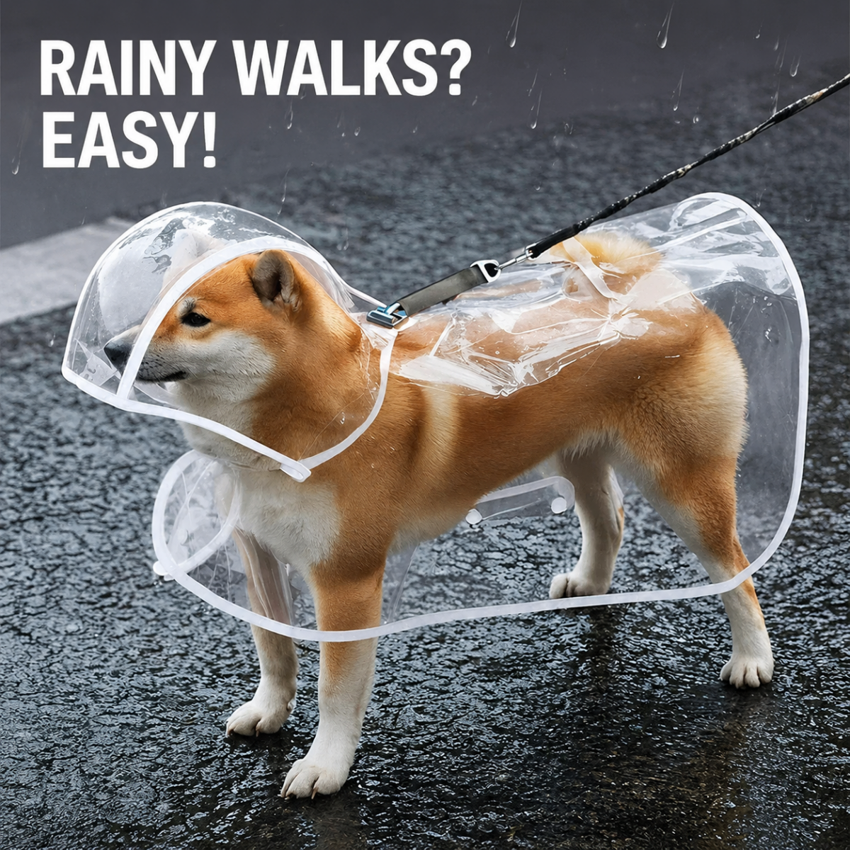 RAINPAWS – Impermeabile con cappuccio per cani, per passeggiate confortevoli con tempo piovoso