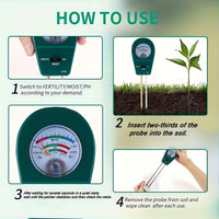 SOILTRIO – Medidor de suelo de jardín de tres funciones  