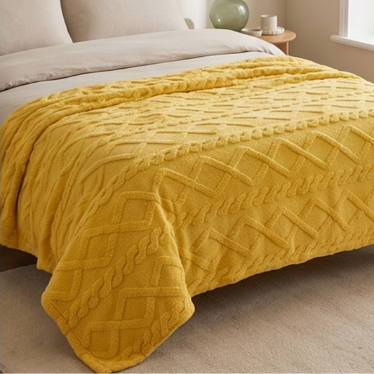 GEOMIRAVIA – Textured Pattern Blanket for Cozy Everyday Comfort