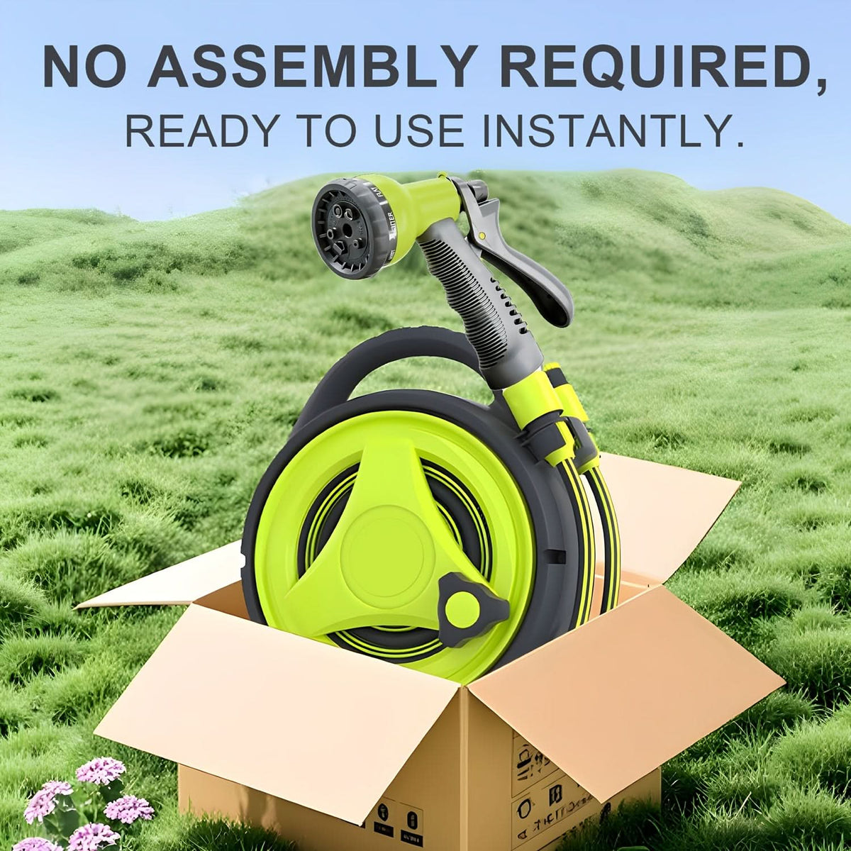 HOSEFLOW – Kit de tuyau d'eau rétractable pour entretien facile du jardin