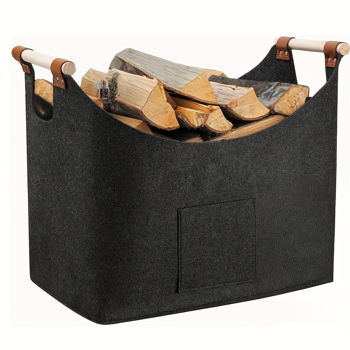HEARTHORA – Decorative Firewood Basket for Elegant Fireplace Storage