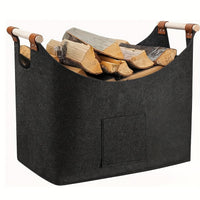 HEARTHORA – Decorative Firewood Basket for Elegant Fireplace Storage
