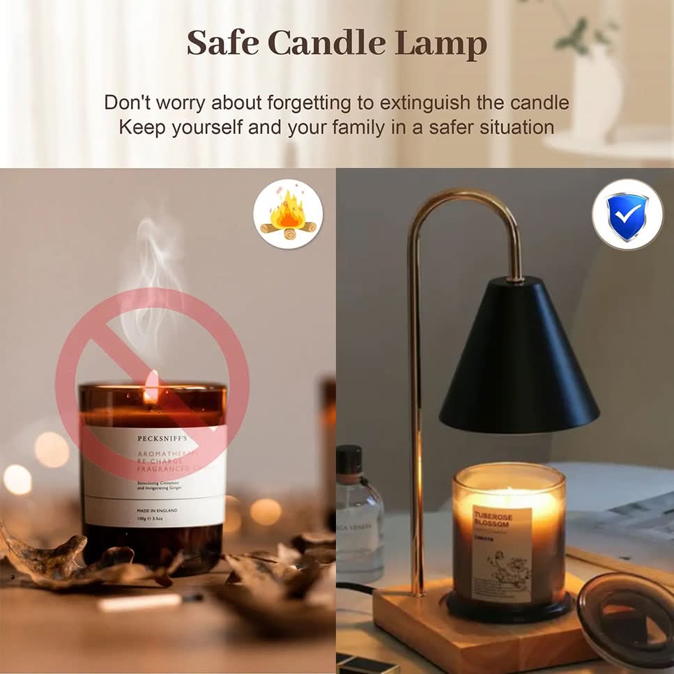 EMBERDIAL – Lámpara calentadora de velas con temporizador para una luz acogedora
