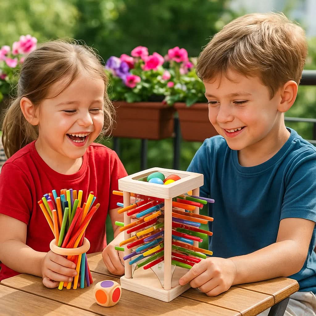 PLAYTOWER – 3-in-1-Stapelspiel für spannende Spieleabende