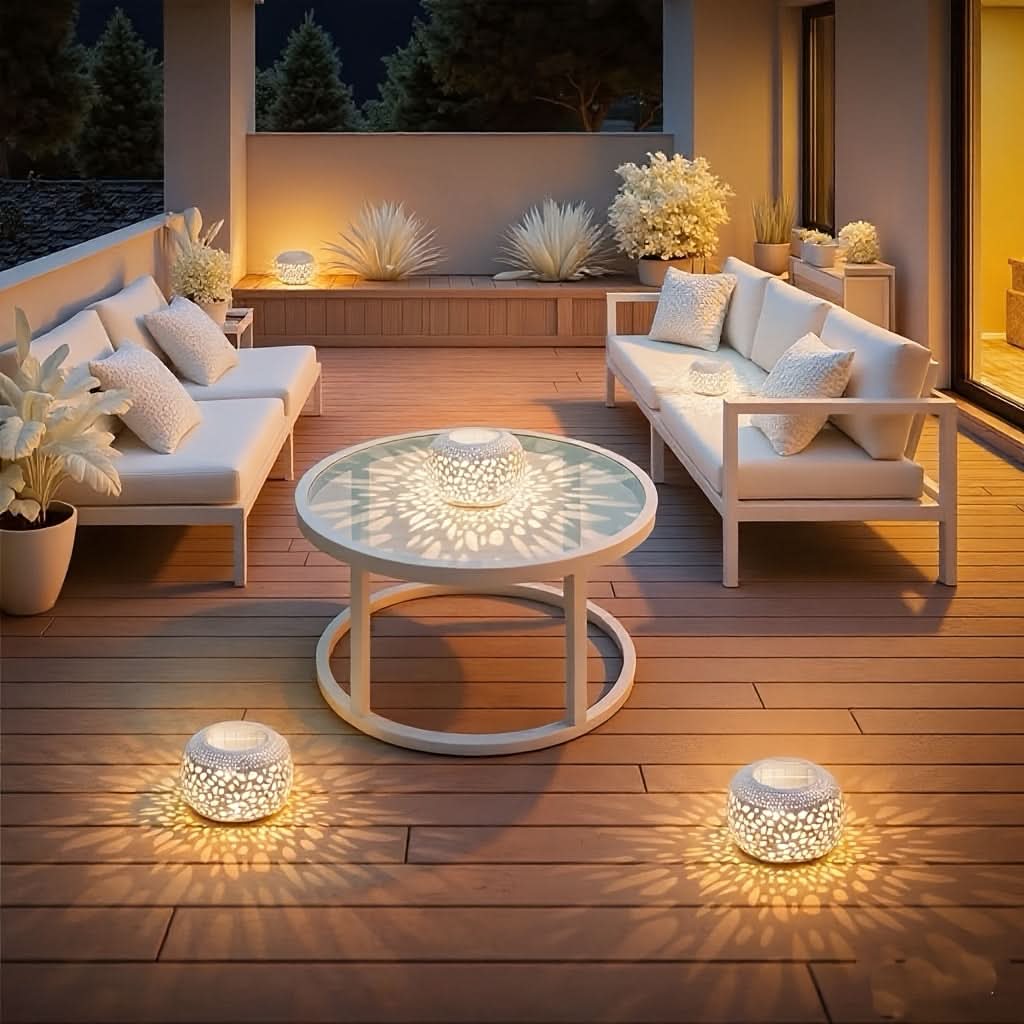 SOLARIVA – Tragbare Solar-Tischlampe für warmes Außenlicht