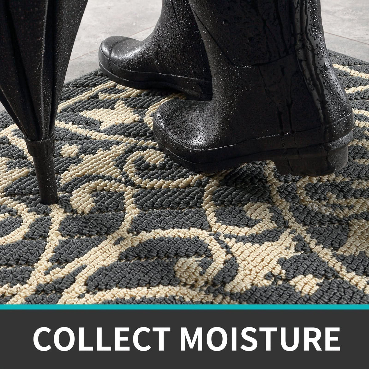 FLOORGUARD - Low profile non-slip indoor entryway mat for clean and safe floors