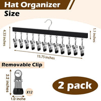 HATCLIP – Organisateur de chapeaux à 12 pinces pour accéder facilement à votre collection