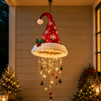 HATZORVIA – Chapéu de Pai Natal luminoso para pendurar, para um encanto festivo de Natal