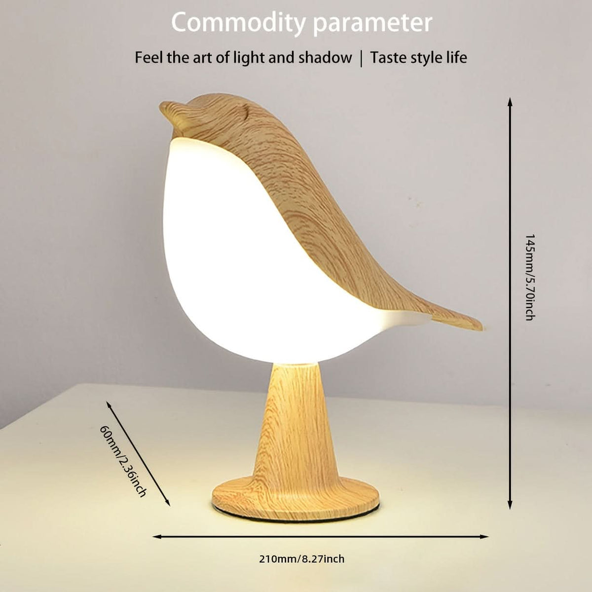 CHIRPLUME – Candeeiro Minimalista em Forma de Pássaro para Decoração Aconchegante de Casas de Férias
