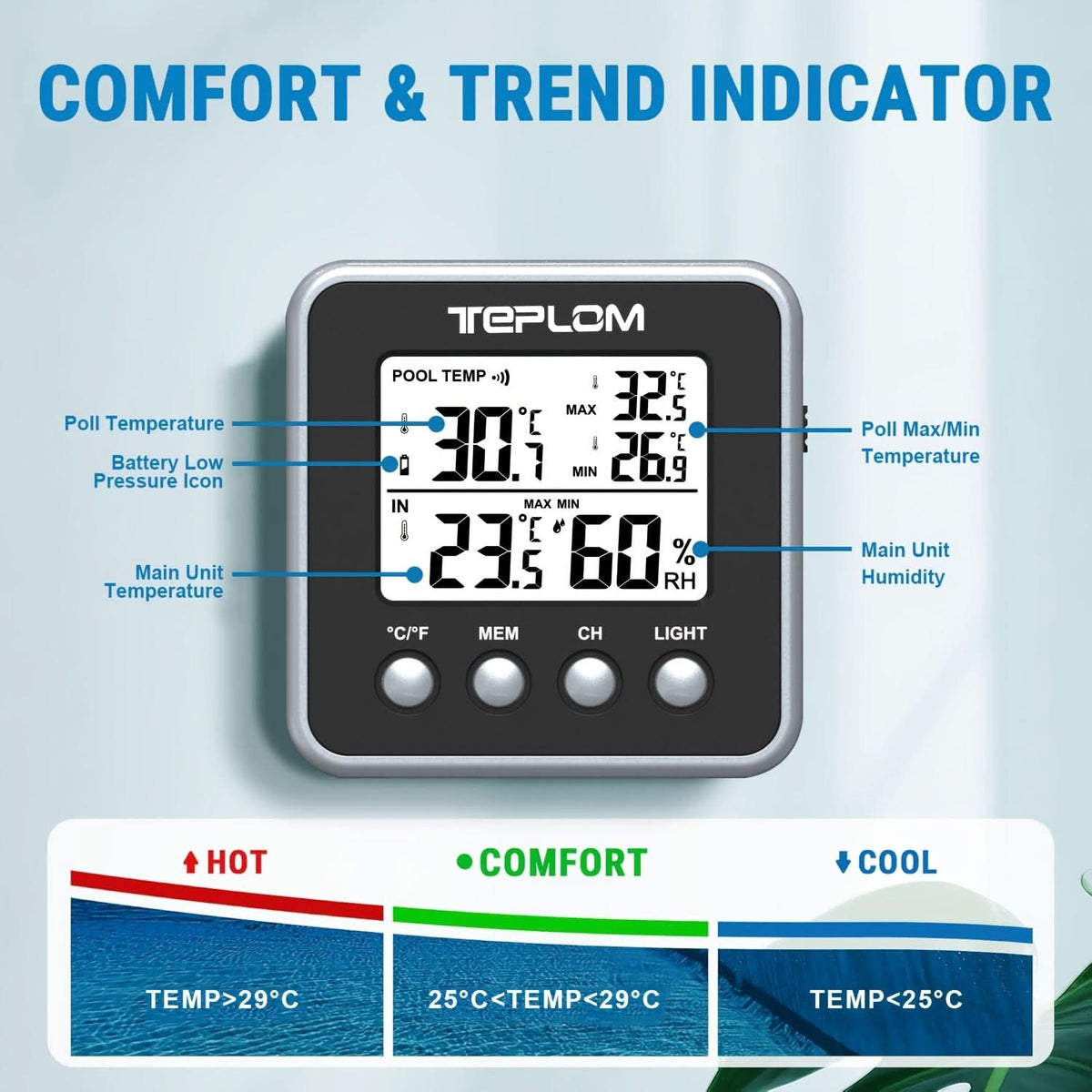 POOLTEMP – Ασύρματος Θερμόμετρο Πισίνας