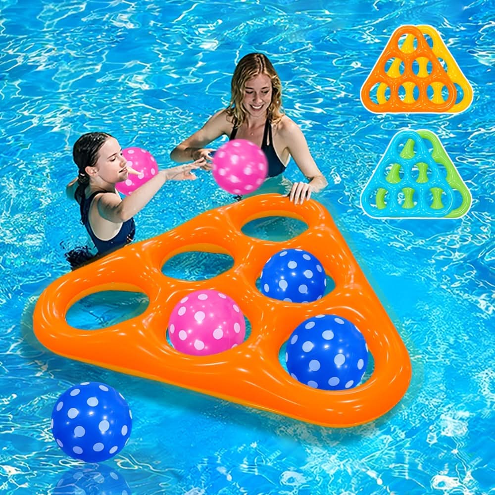 POOLPLAY – Φουσκωτό Τρίγωνο Παιχνίδι Ρίψης για Διαδραστική Διασκέδαση στο Νερό