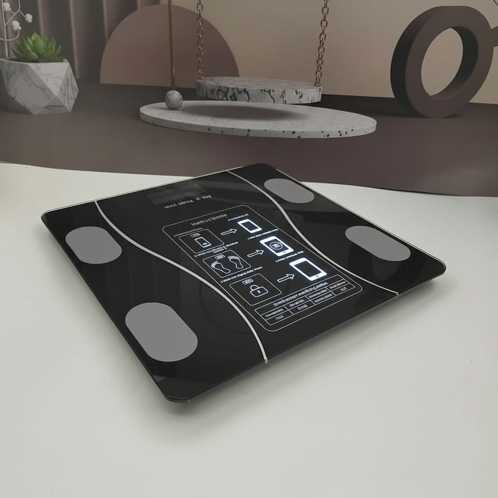 FITTRACK - Báscula inteligente para peso corporal con pantalla LCD para monitoreo diario de salud