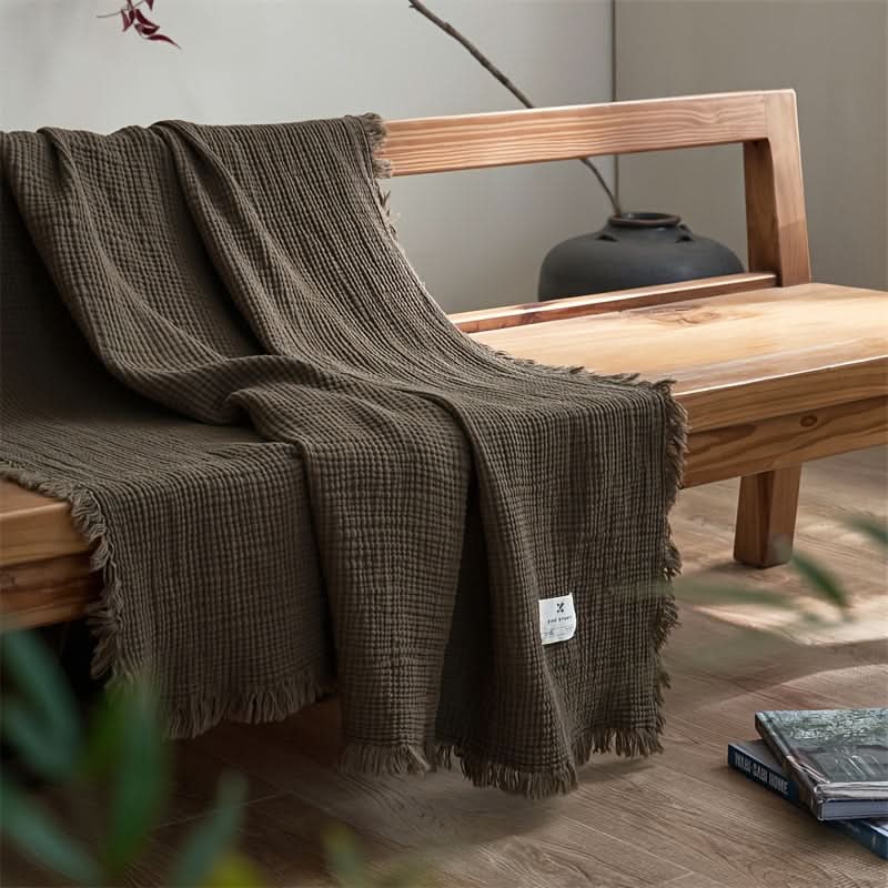 FRINGELIVA – Elegant Fringe Blanket for Stylish Home Relaxation