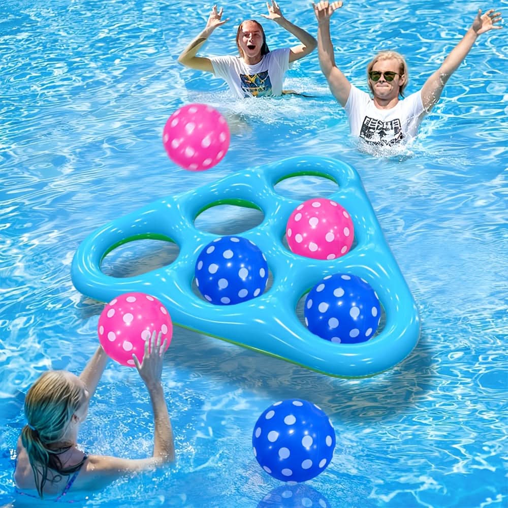 POOLPLAY – Φουσκωτό Τρίγωνο Παιχνίδι Ρίψης για Διαδραστική Διασκέδαση στο Νερό