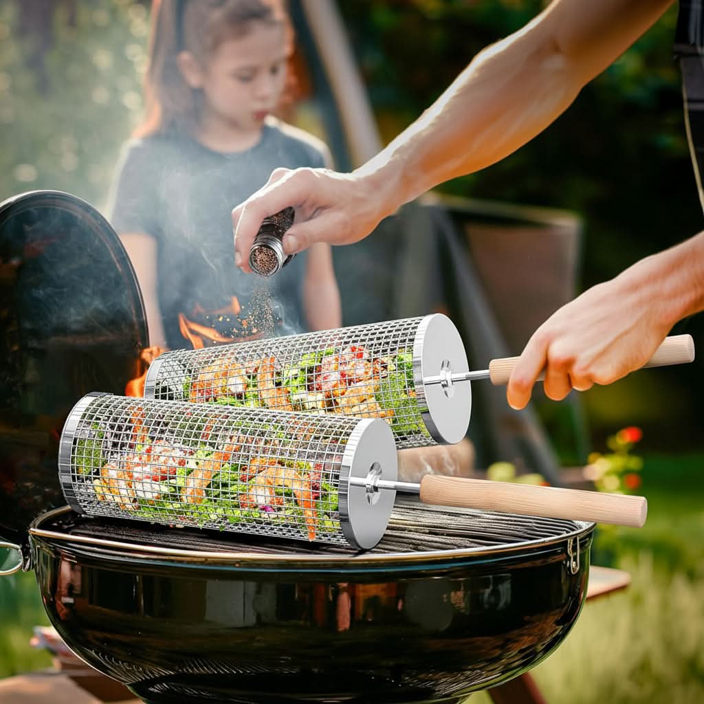 SIZZLEFLOW – BBQ Grillkorb für sanftes Wenden & Kochkontrolle